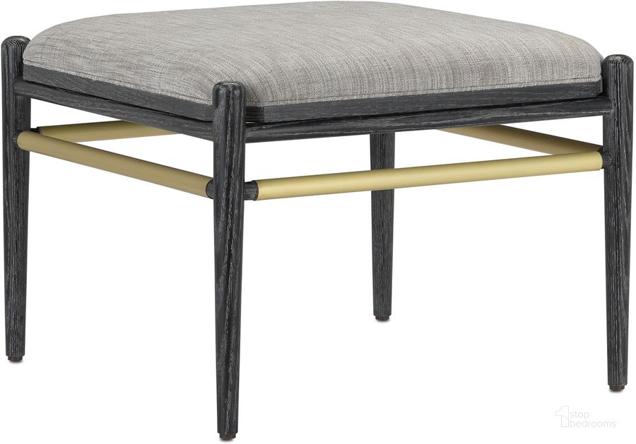 The appearance of Visby Black Ottoman designed by Currey & Company in the modern / contemporary interior design. This black piece of furniture  was selected by 1StopBedrooms from Visby Collection to add a touch of cosiness and style into your home. Sku: 7000-0292. Product Type: Ottoman. Material: Brass. Image1