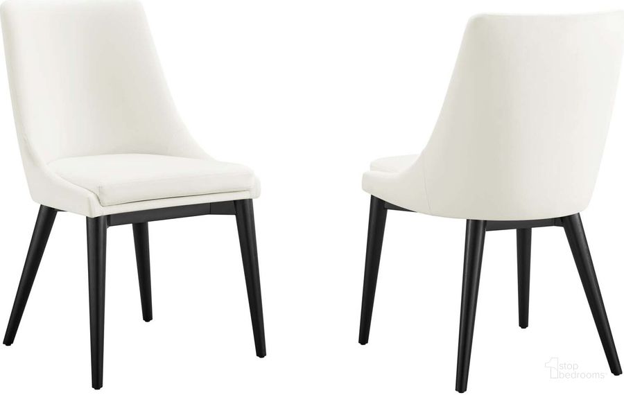 The appearance of Viscount Accent Performance Velvet Dining Chair - Set of 2 In White designed by Modway in the modern / contemporary interior design. This white piece of furniture  was selected by 1StopBedrooms from Viscount Collection to add a touch of cosiness and style into your home. Sku: EEI-5816-WHI. Product Type: Dining Chair. Material: Plywood. Image1