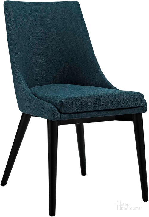 The appearance of Viscount Azure Fabric Dining Chair designed by Modway in the modern / contemporary interior design. This azure piece of furniture  was selected by 1StopBedrooms from Viscount Collection to add a touch of cosiness and style into your home. Sku: EEI-2227-AZU. Material: Wood. Product Type: Dining Chair. Image1