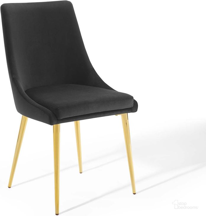 The appearance of Viscount Black Modern Accent Performance Velvet Dining Chair designed by Modway in the modern / contemporary interior design. This black velvet piece of furniture  was selected by 1StopBedrooms from Viscount Collection to add a touch of cosiness and style into your home. Sku: EEI-3416-BLK. Product Type: Dining Chair. Material: Plywood. Image1