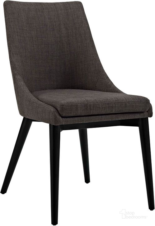 The appearance of Viscount Brown Fabric Dining Chair designed by Modway in the modern / contemporary interior design. This brown piece of furniture  was selected by 1StopBedrooms from Viscount Collection to add a touch of cosiness and style into your home. Sku: EEI-2227-BRN. Material: Wood. Product Type: Dining Chair. Image1