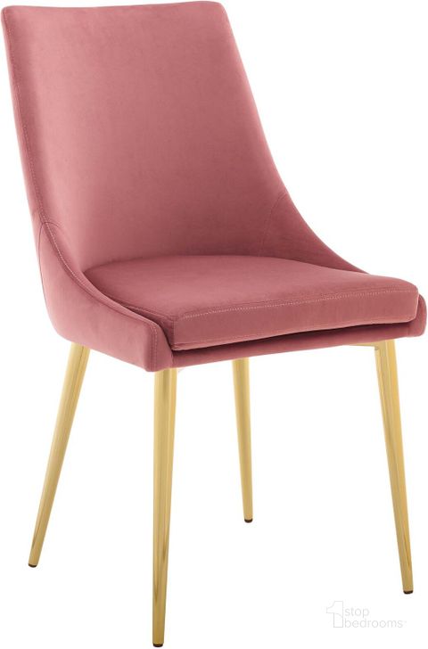 The appearance of Viscount Dusty Rose Modern Accent Performance Velvet Dining Chair designed by Modway in the modern / contemporary interior design. This dusty rose piece of furniture  was selected by 1StopBedrooms from Viscount Collection to add a touch of cosiness and style into your home. Sku: EEI-3416-DUS. Product Type: Dining Chair. Material: Plywood. Image1