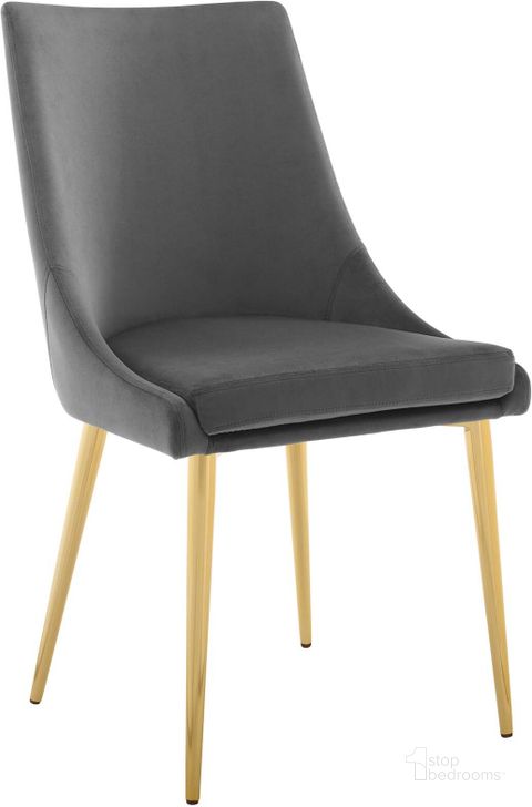 The appearance of Viscount Gray Modern Accent Performance Velvet Dining Chair designed by Modway in the modern / contemporary interior design. This gray velvet piece of furniture  was selected by 1StopBedrooms from Viscount Collection to add a touch of cosiness and style into your home. Sku: EEI-3416-GRY. Product Type: Dining Chair. Material: Plywood. Image1