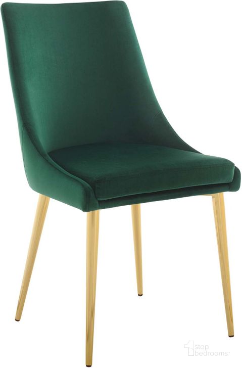The appearance of Viscount Green Modern Accent Performance Velvet Dining Chair designed by Modway in the modern / contemporary interior design. This green piece of furniture  was selected by 1StopBedrooms from Viscount Collection to add a touch of cosiness and style into your home. Sku: EEI-3416-GRN. Product Type: Dining Chair. Material: Plywood. Image1