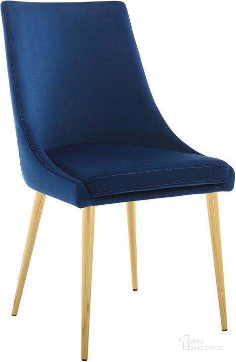 The appearance of Viscount Navy Modern Accent Performance Velvet Dining Chair designed by Modway in the modern / contemporary interior design. This navy piece of furniture  was selected by 1StopBedrooms from Viscount Collection to add a touch of cosiness and style into your home. Sku: EEI-3416-NAV. Product Type: Dining Chair. Material: Plywood. Image1