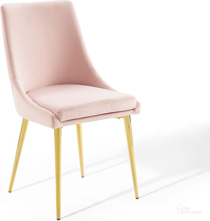 The appearance of Viscount Pink Modern Accent Performance Velvet Dining Chair designed by Modway in the modern / contemporary interior design. This pink piece of furniture  was selected by 1StopBedrooms from Viscount Collection to add a touch of cosiness and style into your home. Sku: EEI-3416-PNK. Product Type: Dining Chair. Material: Plywood. Image1