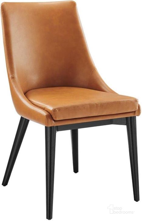 The appearance of Viscount Tan Vegan Leather Dining Chair designed by Modway in the modern / contemporary interior design. This tan piece of furniture  was selected by 1StopBedrooms from Viscount Collection to add a touch of cosiness and style into your home. Sku: EEI-2226-TAN. Material: Steel. Product Type: Dining Chair. Image1