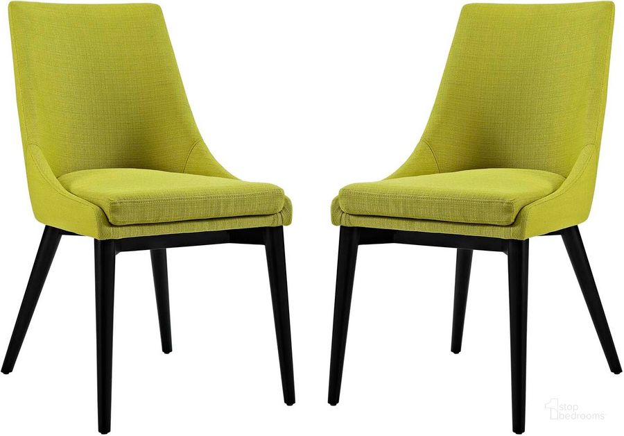 The appearance of Viscount Wheat Grass Dining Side Chair Fabric Set of 2 designed by Modway in the modern / contemporary interior design. This wheat grass piece of furniture  was selected by 1StopBedrooms from Viscount Collection to add a touch of cosiness and style into your home. Sku: EEI-2745-WHE-SET. Material: Wood. Product Type: Side Chair. Image1