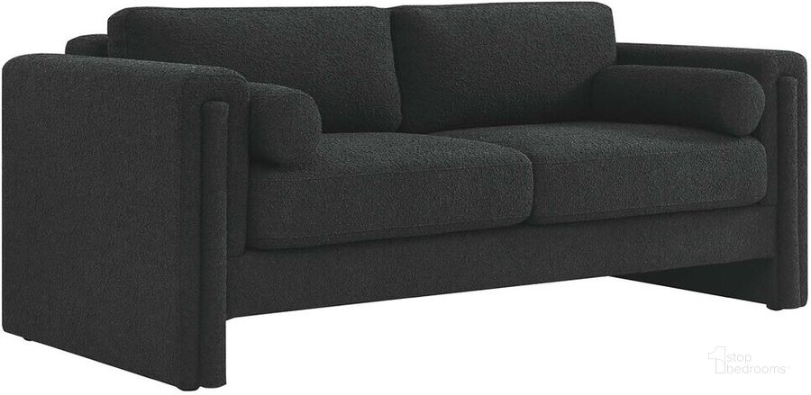 The appearance of Visible Boucle Fabric Sofa In Black designed by Modway in the modern / contemporary interior design. This black piece of furniture  was selected by 1StopBedrooms from Visible Collection to add a touch of cosiness and style into your home. Sku: EEI-6378-BLK. Product Type: Sofa. Material: Plywood. Image1