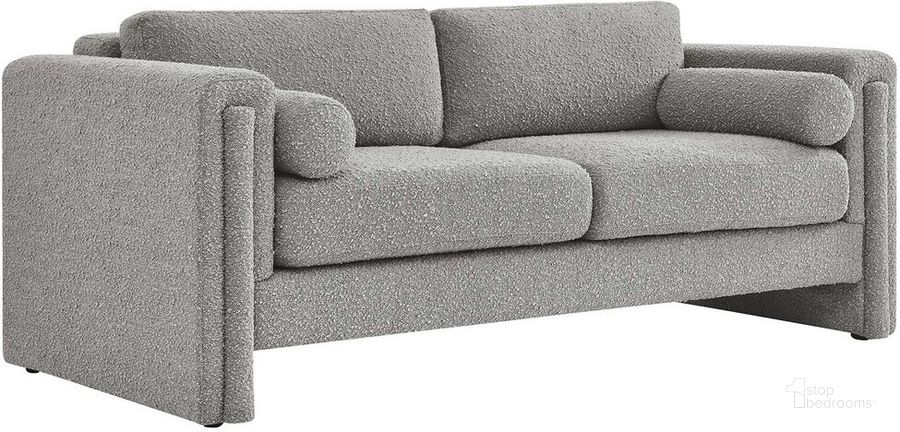 The appearance of Visible Boucle Fabric Sofa In Light Gray designed by Modway in the modern / contemporary interior design. This light gray piece of furniture  was selected by 1StopBedrooms from Visible Collection to add a touch of cosiness and style into your home. Sku: EEI-6378-LGR. Product Type: Sofa. Material: Plywood. Image1