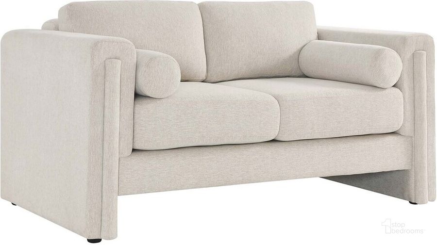 The appearance of Visible Fabric Loveseat In Ivory designed by Modway in the modern / contemporary interior design. This ivory piece of furniture  was selected by 1StopBedrooms from Visible Collection to add a touch of cosiness and style into your home. Sku: EEI-6375-IVO. Product Type: Loveseat. Material: Plywood. Image1