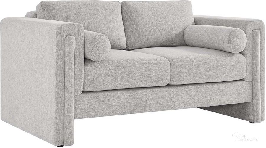 The appearance of Visible Fabric Loveseat In Light Gray designed by Modway in the modern / contemporary interior design. This light gray piece of furniture  was selected by 1StopBedrooms from Visible Collection to add a touch of cosiness and style into your home. Sku: EEI-6375-LGR. Product Type: Loveseat. Material: Plywood. Image1