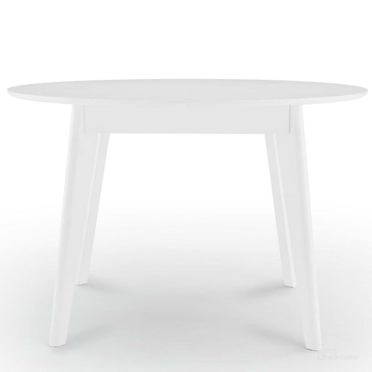 The appearance of Vision 45 Inch Round Dining Table In White designed by Modway in the transitional interior design. This white piece of furniture  was selected by 1StopBedrooms from Vision Collection to add a touch of cosiness and style into your home. Sku: EEI-3752-WHI. Table Base Style: Legs. Table Top Shape: Round. Material: Wood. Product Type: Dining Table. Size: 45". Image1