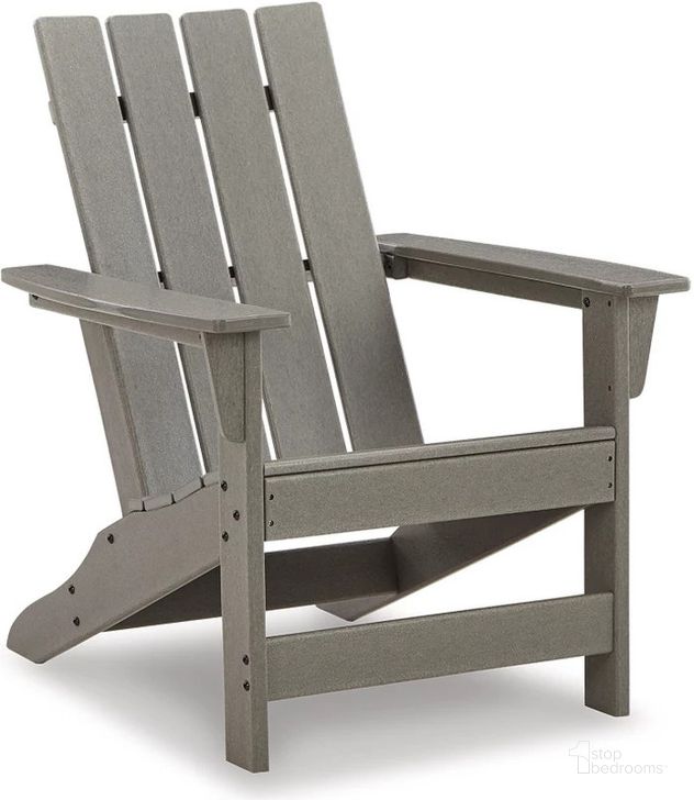 The appearance of Visola Gray Adirondack Chair designed by Signature Design by Ashley in the modern / contemporary interior design. This gray piece of furniture  was selected by 1StopBedrooms from Visola Collection to add a touch of cosiness and style into your home. Sku: P802-898. Product Type: Outdoor Chair. Image1