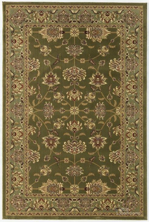 The appearance of Vista 342-MOS Kashan Moss Oriental Traditional Green 2'3 x 7'10 Area Rug designed by Rugs America in the traditional interior design. This green piece of furniture  was selected by 1StopBedrooms from Vista Collection to add a touch of cosiness and style into your home. Sku: RA21348. Material: Polypropylene. Product Type: Area Rugs. Image1