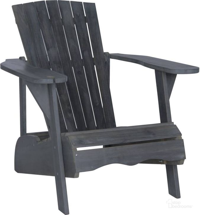 The appearance of Vista Ash Gray Wine Glass Holder Adirondack Chair designed by Safavieh in the modern / contemporary interior design. This ash gray piece of furniture  was selected by 1StopBedrooms from Vista Collection to add a touch of cosiness and style into your home. Sku: PAT6727B. Material: Steel. Product Type: Side Chair. Image1