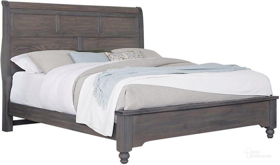 The appearance of Vista King Sleigh Bed In Grey Oak designed by Vaughan Bassett in the transitional interior design. This grey oak piece of furniture  was selected by 1StopBedrooms from Vista Collection to add a touch of cosiness and style into your home. Sku: 772-663;772-166;772-922;MS-MS1. Bed Type: Sleigh Bed. Material: Wood. Product Type: Sleigh Bed. Bed Size: King. Image1