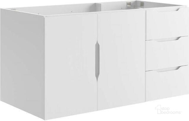 The appearance of Vitality White 36 Inch Bathroom Vanity Cabinet designed by Modway in the modern / contemporary interior design. This white piece of furniture  was selected by 1StopBedrooms from Vitality Collection to add a touch of cosiness and style into your home. Sku: EEI-4894-WHI. Material: MDF. Product Type: Bathroom Vanity. Image1