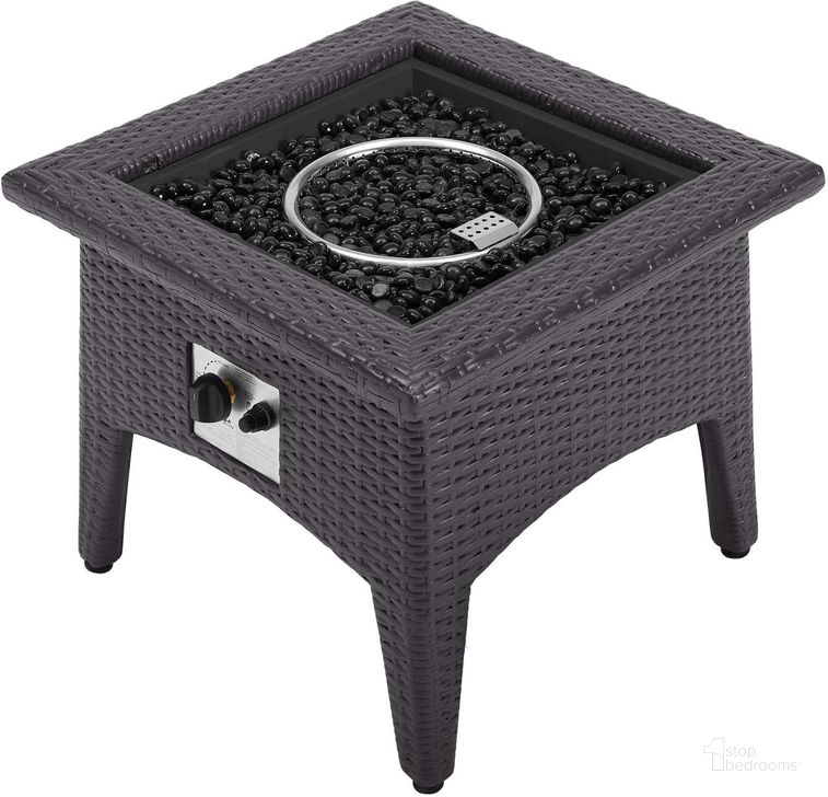 The appearance of Vivacity Espresso Outdoor Patio Fire Pit Table designed by Modway in the modern / contemporary interior design. This espresso piece of furniture  was selected by 1StopBedrooms from Vivacity Collection to add a touch of cosiness and style into your home. Sku: EEI-2990-EXP. Material: Rattan. Product Type: Outdoor Table. Image1