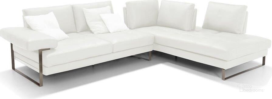 The appearance of Viviana Sofa Leather Right Hand Facing In White designed by Bellini Modern Living in the modern / contemporary interior design. This white piece of furniture  was selected by 1StopBedrooms from Viviana Collection to add a touch of cosiness and style into your home. Sku: Viviana RHF WHT. Product Type: Sofa. Orientation: RAF.