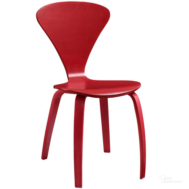 The appearance of Vortex Dining Side Chair In Red designed by Modway in the  interior design. This red piece of furniture  was selected by 1StopBedrooms from Vortex Collection to add a touch of cosiness and style into your home. Sku: EEI-808-RED. Product Type: Side Chair. Material: Plywood. Image1