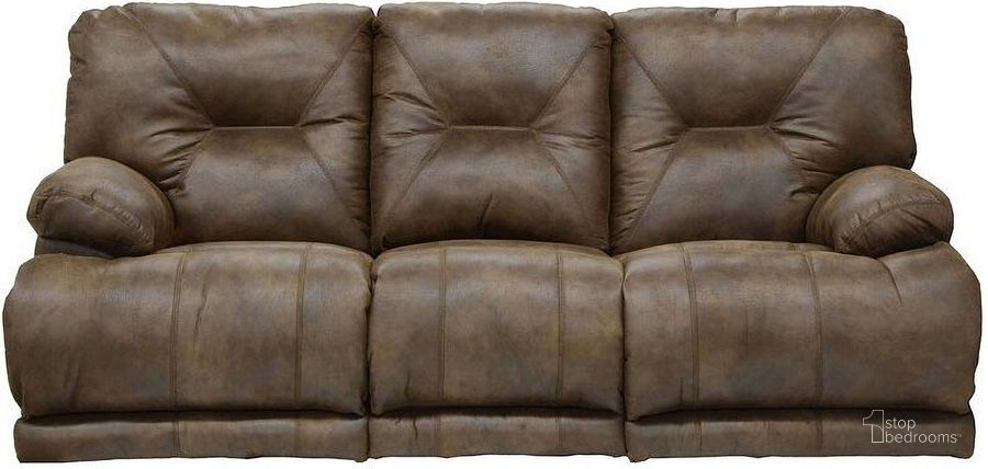 The appearance of Voyager Elk Power Reclining Sofa With 3 Recliners designed by Catnapper in the transitional interior design. This brown piece of furniture  was selected by 1StopBedrooms from Voyager Collection to add a touch of cosiness and style into your home. Sku: 643845122829302829. Material: Polyester. Product Type: Reclining Sofa.