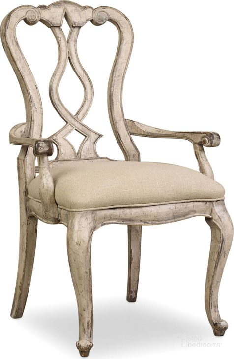 The appearance of Chatelet Paris Vintage Splat Back Arm Chair Set Of 2 designed by Hooker in the traditional interior design. This beige piece of furniture  was selected by 1StopBedrooms from Chatelet Collection to add a touch of cosiness and style into your home. Sku: 5350-75400. Material: Fabric. Product Type: Arm Chair. Image1