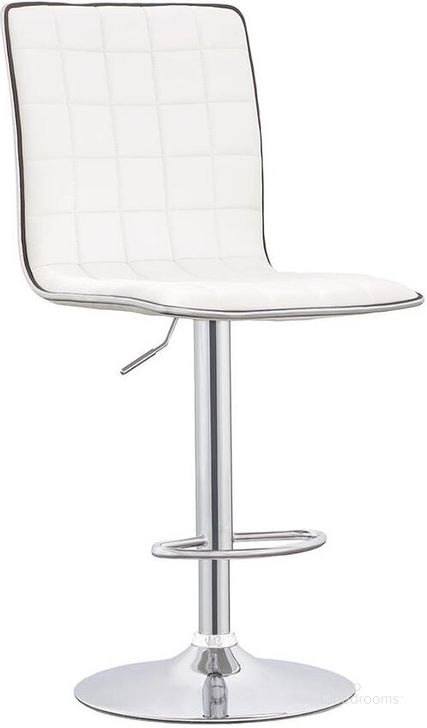The appearance of Waffle White Bar Stool Set of 2 designed by Coaster in the modern / contemporary interior design. This chrome piece of furniture  was selected by 1StopBedrooms from Waffle Collection to add a touch of cosiness and style into your home. Sku: 122089. Material: Metal. Product Type: Barstool. Image1