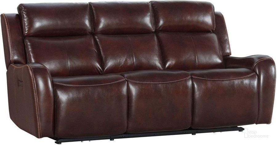 The appearance of Wainwright Reddish Brown Dual Power Reclining Sofa designed by Intercon in the transitional interior design. This brown piece of furniture  was selected by 1StopBedrooms from Wainwright Collection to add a touch of cosiness and style into your home. Sku: WW-SF-387DPR-RBN-C. Product Type: Sofa. Image1