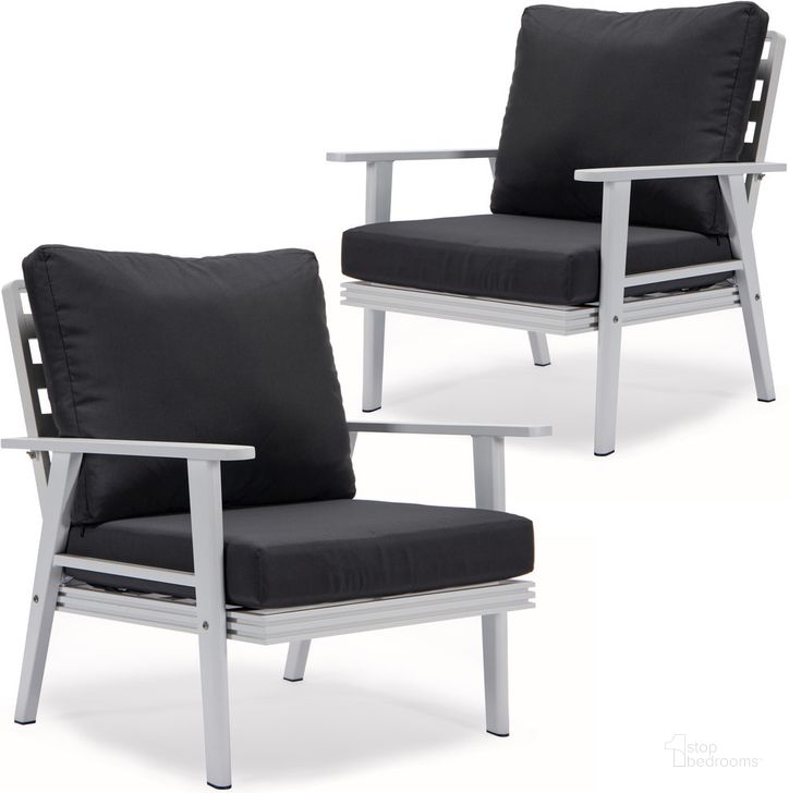 The appearance of Walbrooke Outdoor Patio Arm Chairs With Cushions Set of 2 In Charcoal designed by LeisureMod in the modern / contemporary interior design. This charcoal piece of furniture  was selected by 1StopBedrooms from Walbrooke Collection to add a touch of cosiness and style into your home. Sku: WW-31-27CH2. Material: Aluminum. Product Type: Outdoor Chair. Image1