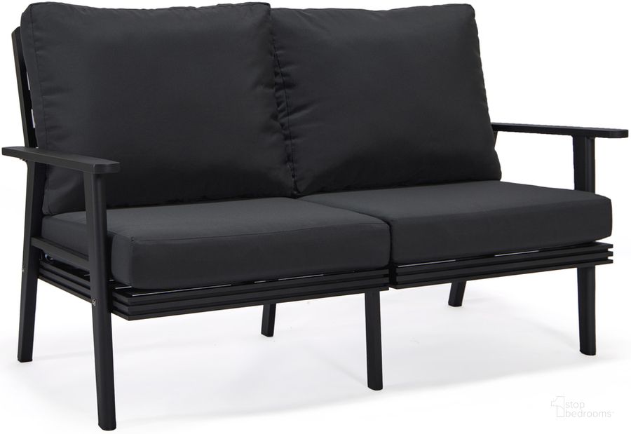 The appearance of Walbrooke Outdoor Patio Loveseat In Charcoal designed by LeisureMod in the modern / contemporary interior design. This charcoal piece of furniture  was selected by 1StopBedrooms from Walbrooke Collection to add a touch of cosiness and style into your home. Sku: WBL-57-27CH. Material: Aluminum. Product Type: Outdoor Loveseat. Image1