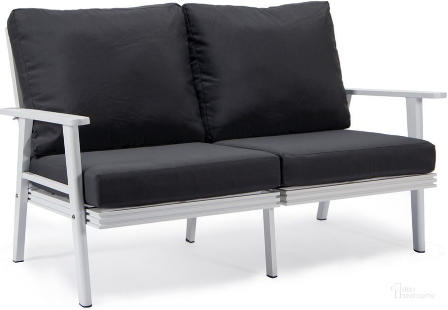 The appearance of Walbrooke Outdoor Patio Loveseat In Charcoal designed by LeisureMod in the modern / contemporary interior design. This charcoal piece of furniture  was selected by 1StopBedrooms from Walbrooke Collection to add a touch of cosiness and style into your home. Sku: WW-57-27CH. Material: Aluminum. Product Type: Outdoor Loveseat. Image1