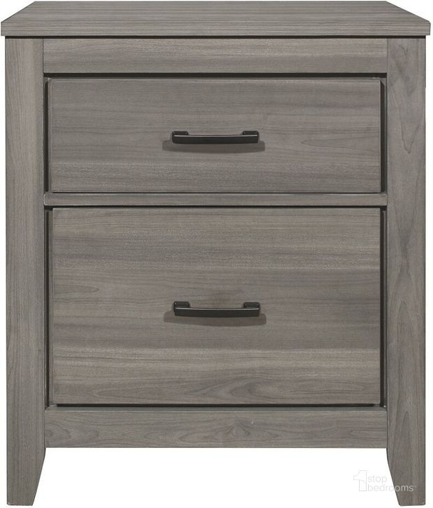 The appearance of Waldorf Dark Gray Nightstand designed by Homelegance in the transitional interior design. This gray piece of furniture  was selected by 1StopBedrooms from Waldorf Collection to add a touch of cosiness and style into your home. Sku: 1902-4. Material: Wood. Product Type: Nightstand. Image1