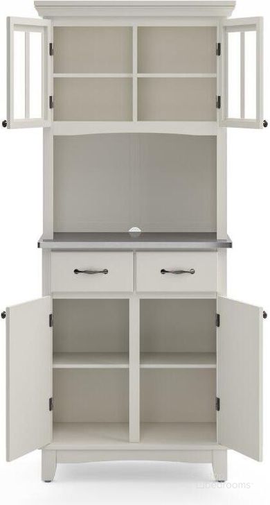 Homestyles Dover Off White Wood Pantry Storage Cabinet with