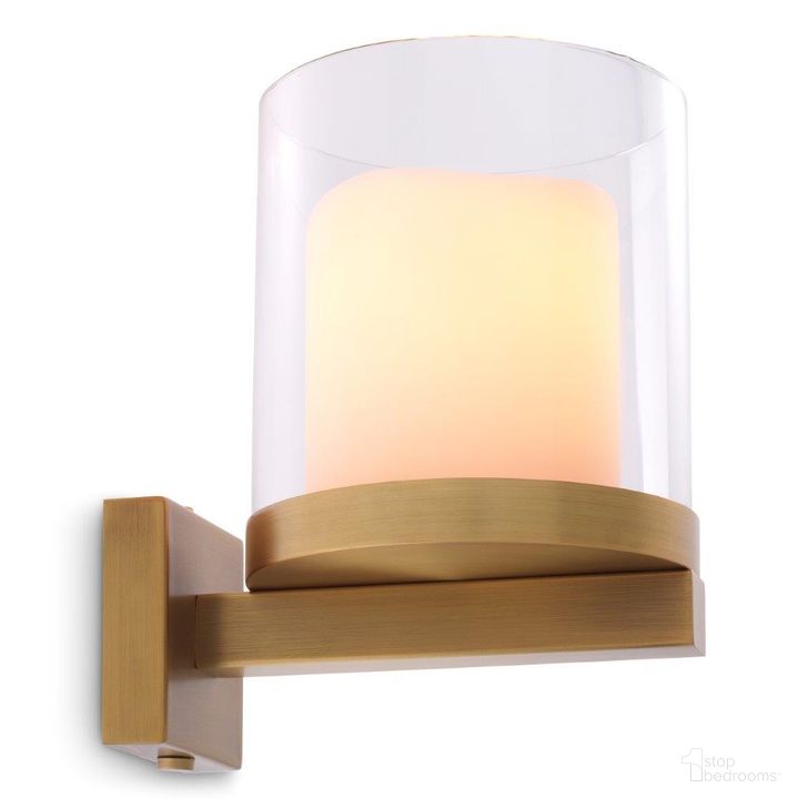 The appearance of Wall Lamp Donovan Antique Brass Finish Ul designed by Eichholtz in the modern / contemporary interior design. This antique brass piece of furniture  was selected by 1StopBedrooms from Donovan Collection to add a touch of cosiness and style into your home. Sku: 116061UL. Material: Glass. Product Type: Lamp. Image1