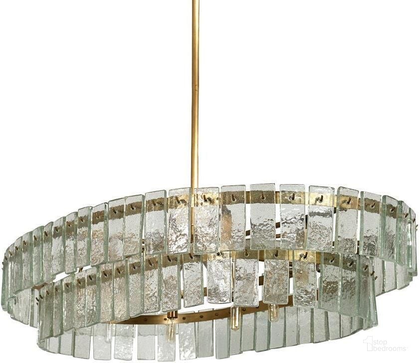 The appearance of Wallace Frosted Glass Gold Metal Ten Bulb Chandelier designed by Mercana in the modern / contemporary interior design. This gold piece of furniture  was selected by 1StopBedrooms from Wallace Collection to add a touch of cosiness and style into your home. Sku: 68402. Material: Metal. Product Type: Chandelier. Image1