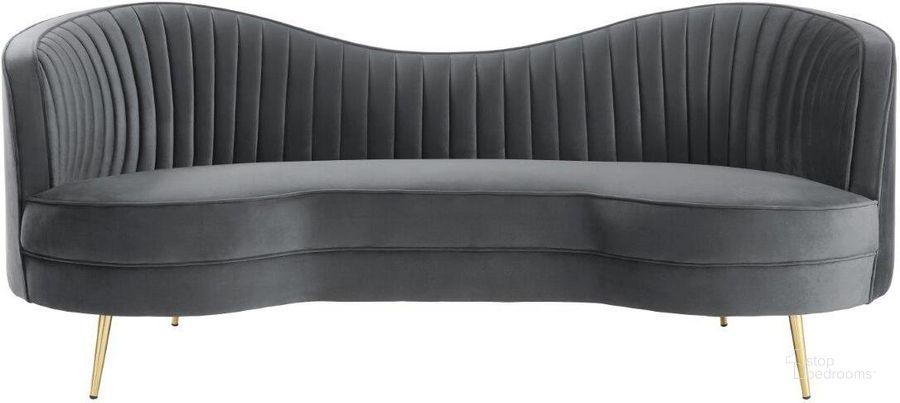 The appearance of Wallace Modern Velvet Loveseat With Gold Legs In Gray designed by Best Master Furniture in the modern / contemporary interior design. This gray piece of furniture  was selected by 1StopBedrooms from Wallace Collection to add a touch of cosiness and style into your home. Sku: HZ1925GLS. Product Type: Loveseat. Material: Velvet. Image1