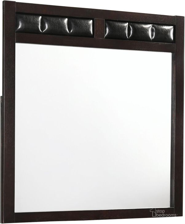 The appearance of Walmore Brown Dresser Mirror designed by Bennett Interiors in the transitional interior design. This brown piece of furniture  was selected by 1StopBedrooms from Walmore Collection to add a touch of cosiness and style into your home. Sku: 202094. Material: Wood. Product Type: Dresser Mirror. Image1