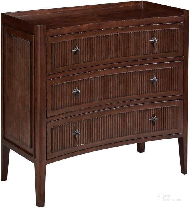 The appearance of Walnut Reeded Chest of Drawers designed by Furniture Classics in the transitional interior design. This walnut piece of furniture  was selected by 1StopBedrooms from  to add a touch of cosiness and style into your home. Sku: 32529AE68. Material: Wood. Product Type: Chest. Image1