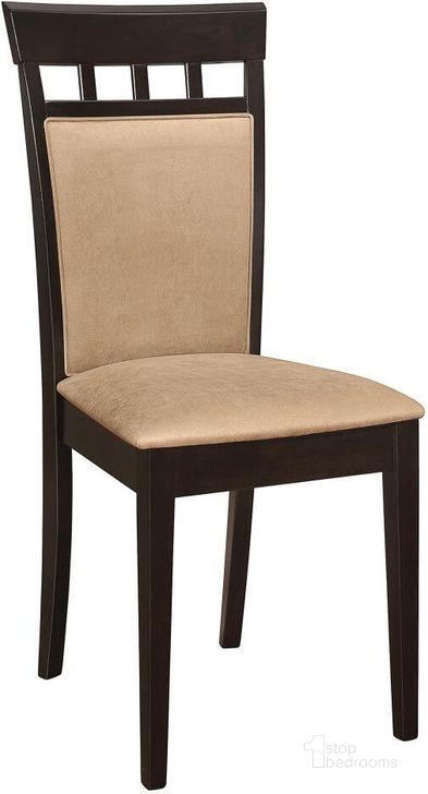 The appearance of Walpole Brown Dining Chair Set of 2 0qd2281383 designed by Off 5th Home in the transitional interior design. This brown piece of furniture  was selected by 1StopBedrooms from Walpole Collection to add a touch of cosiness and style into your home. Sku: 100773. Material: Fabric. Product Type: Dining Chair. Image1