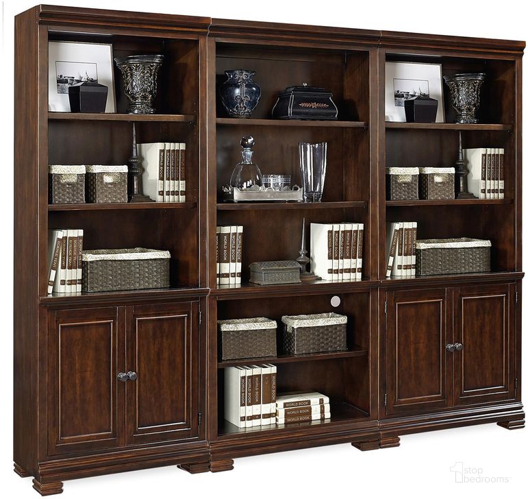 The appearance of Wanmore Dark Brown Bookcases, Book Shelf designed by Boho House in the traditional interior design. This dark brown piece of furniture  was selected by 1StopBedrooms from Wanmore Collection to add a touch of cosiness and style into your home. Sku: I35-332;I35-333;I35-332. Material: Wood. Product Type: Bookcase. Image1