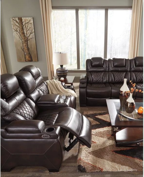 Warnerton Power Reclining Sofa In Chocolate by Ashley Furniture