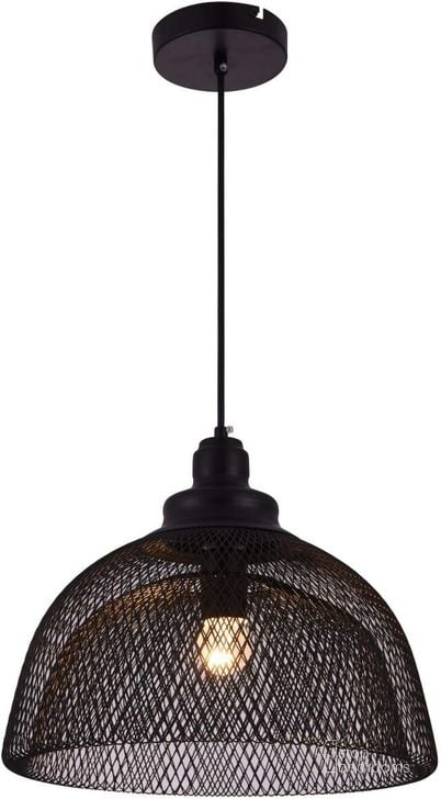 The appearance of Warren 13.5" Black 1 Light Pendant designed by Elegant Lighting in the modern / contemporary interior design. This black piece of furniture  was selected by 1StopBedrooms from Warren Collection to add a touch of cosiness and style into your home. Sku: LDPD2032. Product Type: Pendant Lighting. Material: Iron. Image1