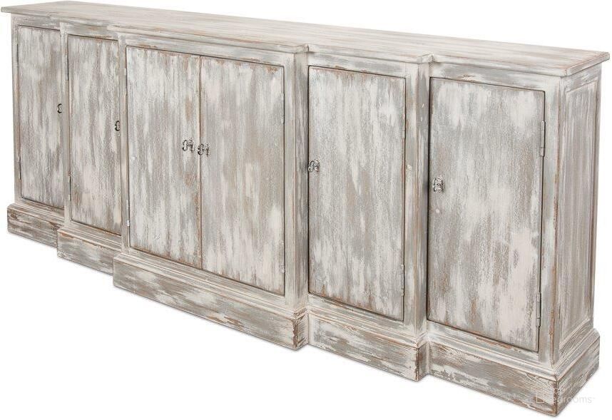 The appearance of Waterfall Gray Front Credenza designed by Sarreid in the transitional interior design. This grey piece of furniture  was selected by 1StopBedrooms from Waterfall Collection to add a touch of cosiness and style into your home. Sku: 53181. Product Type: Credenza. Image1