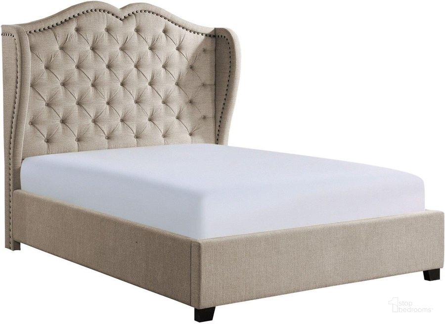 The appearance of Waterlyn Beige King Upholstered Panel Bed designed by Homelegance in the modern / contemporary interior design. This beige piece of furniture  was selected by 1StopBedrooms from Waterlyn Collection to add a touch of cosiness and style into your home. Sku: 1639K-1EK;1639K-3EK. Bed Type: Panel Bed. Material: Wood. Product Type: Panel Bed. Bed Size: King. Image1