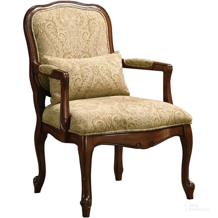 The appearance of Waterville Accent Chair designed by Furniture of America in the traditional interior design. This brown piece of furniture  was selected by 1StopBedrooms from Waterville Collection to add a touch of cosiness and style into your home. Sku: CM-AC6980. Material: Fabric. Product Type: Accent Chair. Image1