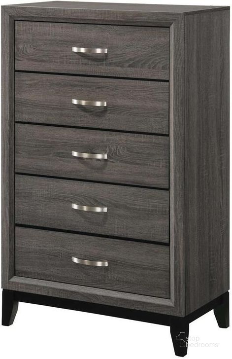 The appearance of Watson Gray Oak And Black Chest designed by Coaster in the transitional interior design. This gray piece of furniture  was selected by 1StopBedrooms from Watson Collection to add a touch of cosiness and style into your home. Sku: 212425. Material: Wood. Product Type: Chest. Image1