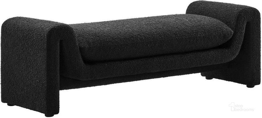 The appearance of Waverly Boucle Fabric Bench In Black designed by Modway in the modern / contemporary interior design. This black piece of furniture  was selected by 1StopBedrooms from Waverly Collection to add a touch of cosiness and style into your home. Sku: EEI-6379-BLK. Product Type: Bench. Material: Plywood. Image1