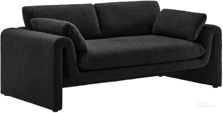 The appearance of Waverly Boucle Fabric Sofa In Black designed by Modway in the modern / contemporary interior design. This black piece of furniture  was selected by 1StopBedrooms from Waverly Collection to add a touch of cosiness and style into your home. Sku: EEI-6381-BLK. Product Type: Sofa. Material: Plywood. Image1