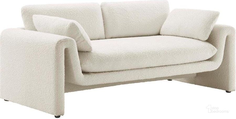 The appearance of Waverly Boucle Fabric Sofa In Ivory designed by Modway in the modern / contemporary interior design. This ivory piece of furniture  was selected by 1StopBedrooms from Waverly Collection to add a touch of cosiness and style into your home. Sku: EEI-6381-IVO. Product Type: Sofa. Material: Plywood. Image1